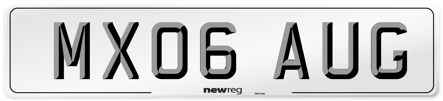 MX06 AUG Number Plate from New Reg